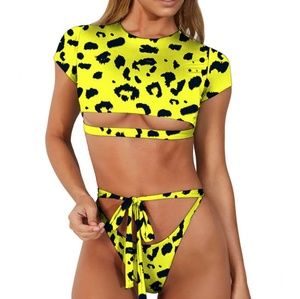 2/$20 black/yellow bikini Sz M